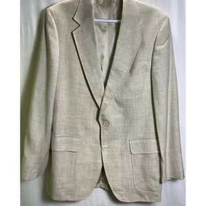 Adams Row Mens Suit Jacket Blazer Ivory Career Business Size 42 Regular